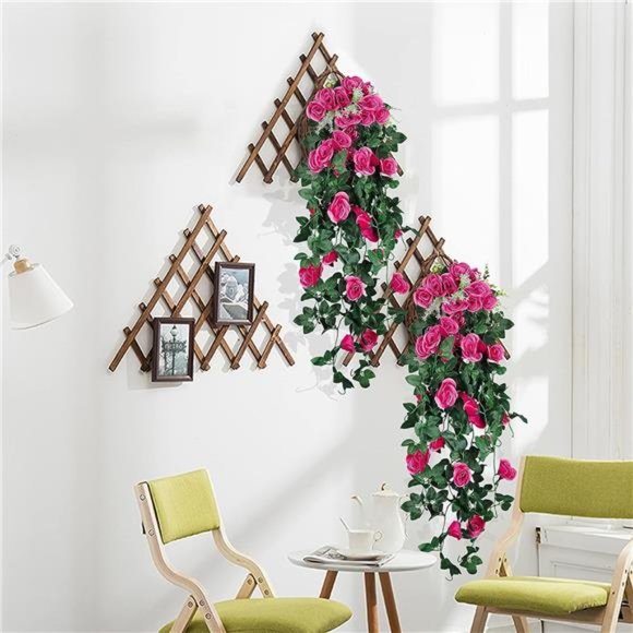 2PCS Artificial Hanging Flowers 3.3Ft Artificial Rose Vine Hanging Plants - Picture 6 of 6